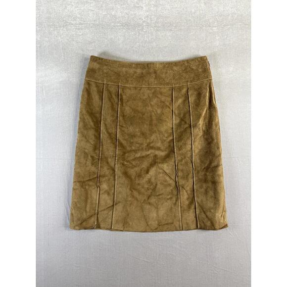 Ann Taylor Dresses & Skirts - Ann Taylor Suede Leather Skirt 6 Brown Lined A Line Career Office Fall